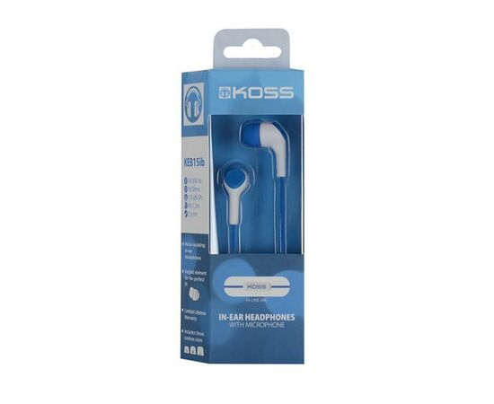 Наушники Koss KEB15i Blue, изображение 2 Наушники Koss KEB15i Blue, изображение 2
