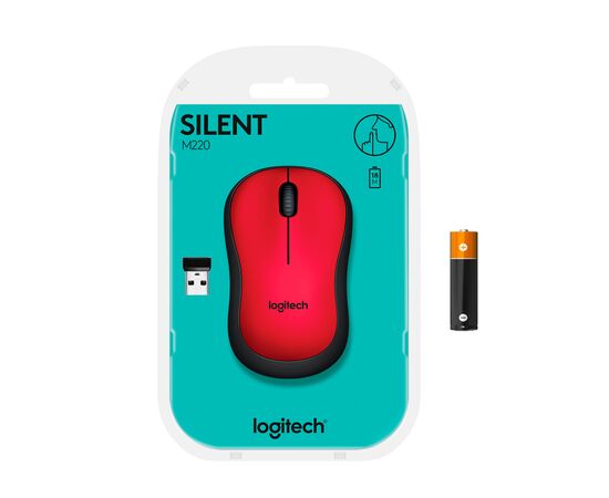 Мишка Logitech M220 Silent Red (910-004880), зображення 8 Мишка Logitech M220 Silent Red (910-004880), зображення 8