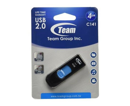 USB флеш накопитель Team 4GB C141 Blue USB 2.0 (TC1414GL01), изображение 5 USB флеш накопитель Team 4GB C141 Blue USB 2.0 (TC1414GL01), изображение 5