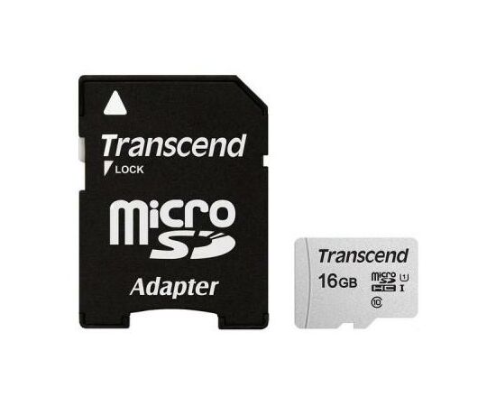 Карта пам'яті Transcend 16GB microSDHC class 10 UHS-I U1 (TS16GUSD300S-A)