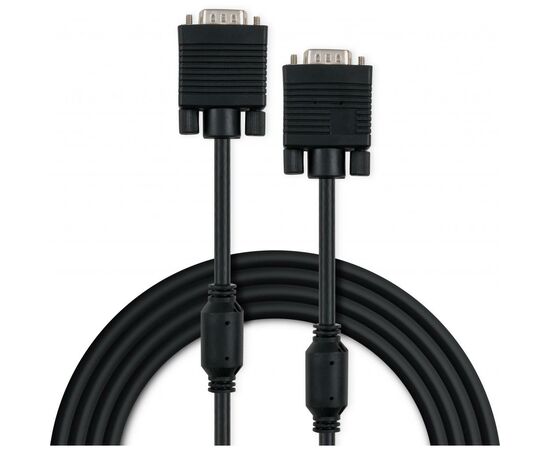 Кабель мультимедийный VGA 3.0m ferrits Vinga (VCPVGAF3BK), изображение 2 Кабель мультимедийный VGA 3.0m ferrits Vinga (VCPVGAF3BK), изображение 2