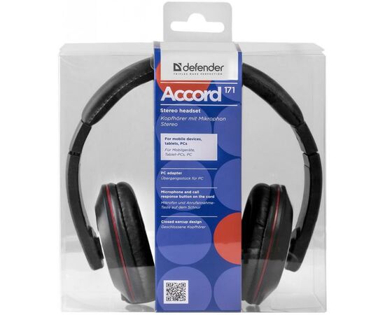 Навушники Defender Accord 171 Black (63171), зображення 2