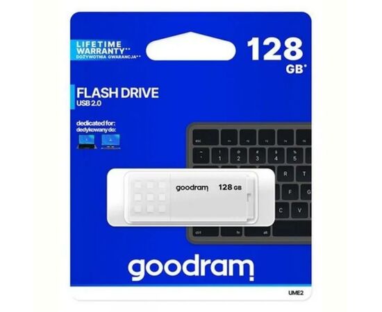 USB флеш накопитель Goodram 128GB UME2 White USB 2.0 (UME2-1280W0R11), изображение 3 USB флеш накопитель Goodram 128GB UME2 White USB 2.0 (UME2-1280W0R11), изображение 3