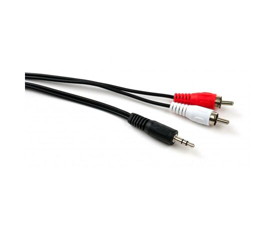 Кабель мультимедийный Jack 3.5mm male to 2xRCA 5.0m Vinga (VCPDCJ35MRCA25BK), изображение 2 Кабель мультимедийный Jack 3.5mm male to 2xRCA 5.0m Vinga (VCPDCJ35MRCA25BK), изображение 2