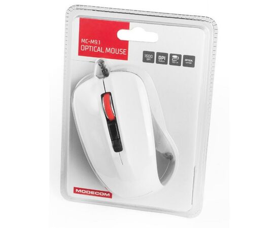 Мышка Modecom MC-M9.1 USB White (M-MC-00M9.1-200), изображение 5 Мышка Modecom MC-M9.1 USB White (M-MC-00M9.1-200), изображение 5