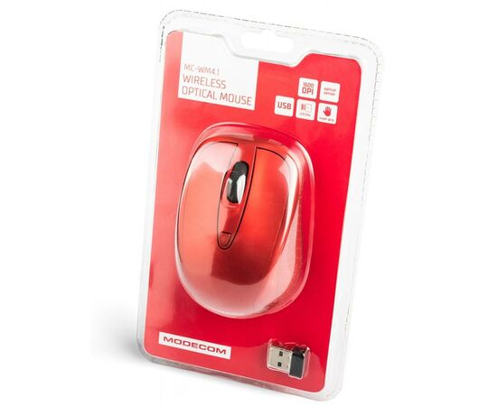 Мышка Modecom MC-WM4.1 Wireless Red (M-MC-0WM4.1-500), изображение 5 Мышка Modecom MC-WM4.1 Wireless Red (M-MC-0WM4.1-500), изображение 5