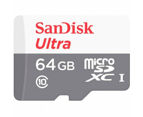 Карта пам'яті SanDisk 64GB microSD class 10 Ultra Light (SDSQUNR-064G-GN3MN)