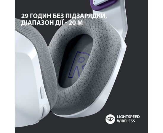 Наушники Logitech G733 Lightspeed Wireless RGB Gaming Headset White (981-000883), изображение 3 Наушники Logitech G733 Lightspeed Wireless RGB Gaming Headset White (981-000883), изображение 3