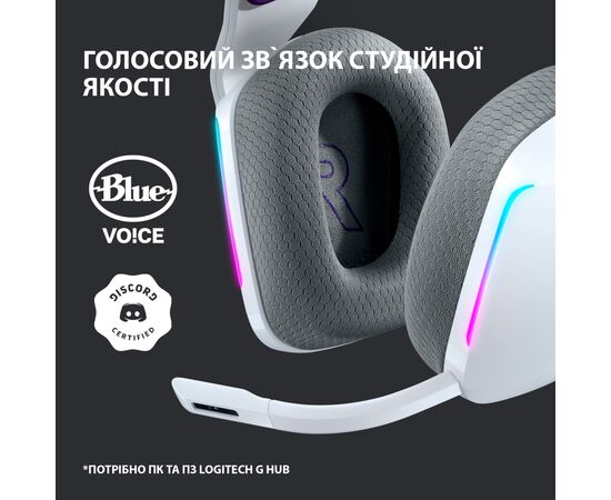 Наушники Logitech G733 Lightspeed Wireless RGB Gaming Headset White (981-000883), изображение 9 Наушники Logitech G733 Lightspeed Wireless RGB Gaming Headset White (981-000883), изображение 9