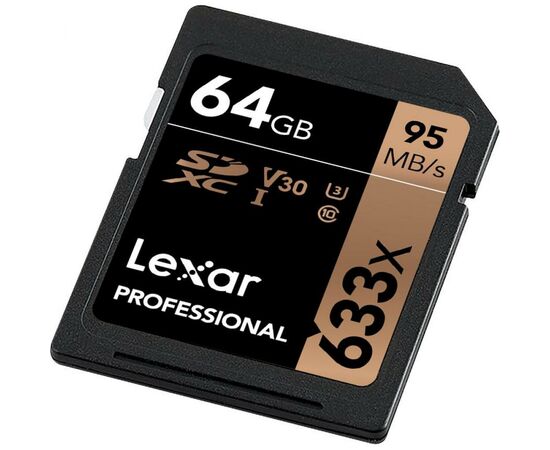 Карта памяти Lexar 64GB SDXC class 10 UHS-I U3 V30 633x Professional (LSD64GCB633), изображение 4 Карта памяти Lexar 64GB SDXC class 10 UHS-I U3 V30 633x Professional (LSD64GCB633), изображение 4