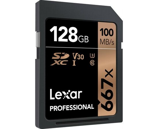 Карта памяти Lexar 128GB SDXC class 10 UHS-I U3 V30 667x Professional (LSD128B667), изображение 2 Карта памяти Lexar 128GB SDXC class 10 UHS-I U3 V30 667x Professional (LSD128B667), изображение 2