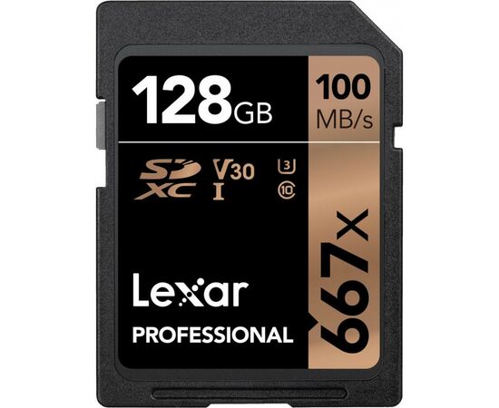 Карта памяти Lexar 128GB SDXC class 10 UHS-I U3 V30 667x Professional (LSD128B667)