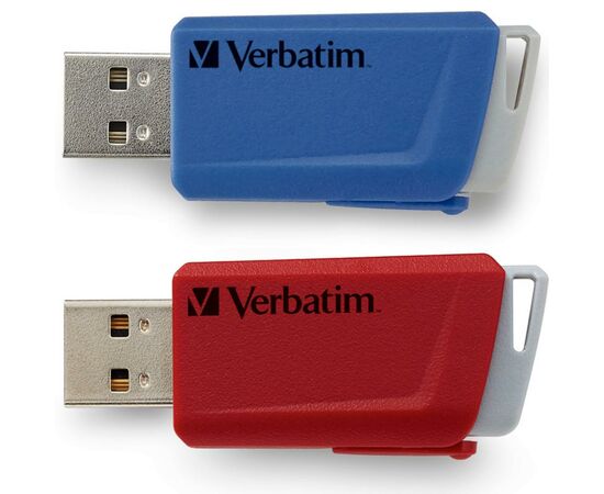 USB флеш накопитель Verbatim 2x32GB Store 'n' Click Red/Blue USB 3.2 (49308)