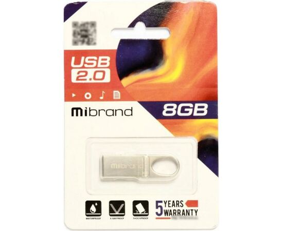 USB флеш накопитель Mibrand 8GB Irbis Silver USB 2.0 (MI2.0/IR8U3S), изображение 2 USB флеш накопитель Mibrand 8GB Irbis Silver USB 2.0 (MI2.0/IR8U3S), изображение 2