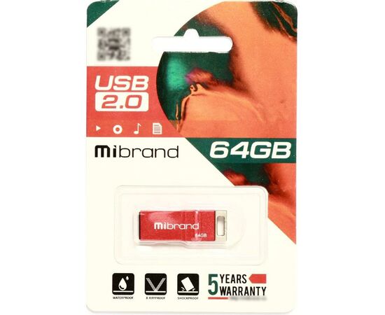 USB флеш накопитель Mibrand 64GB Сhameleon Red USB 2.0 (MI2.0/CH64U6R), изображение 2 USB флеш накопитель Mibrand 64GB Сhameleon Red USB 2.0 (MI2.0/CH64U6R), изображение 2