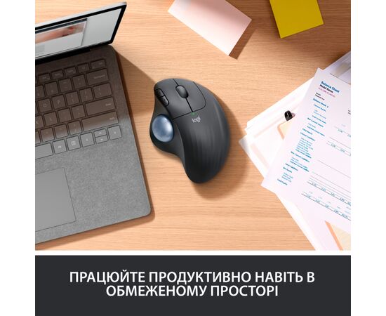 Мышка Logitech Ergo M575 Wireless Trackball Graphite (910-005872), изображение 5 Мышка Logitech Ergo M575 Wireless Trackball Graphite (910-005872), изображение 5
