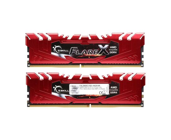 Модуль памяти для компьютера DDR4 16GB (2x8GB) 2400 MHz Flare X Red G.Skill (F4-2400C15D-16GFXR), изображение 2 Модуль памяти для компьютера DDR4 16GB (2x8GB) 2400 MHz Flare X Red G.Skill (F4-2400C15D-16GFXR), изображение 2