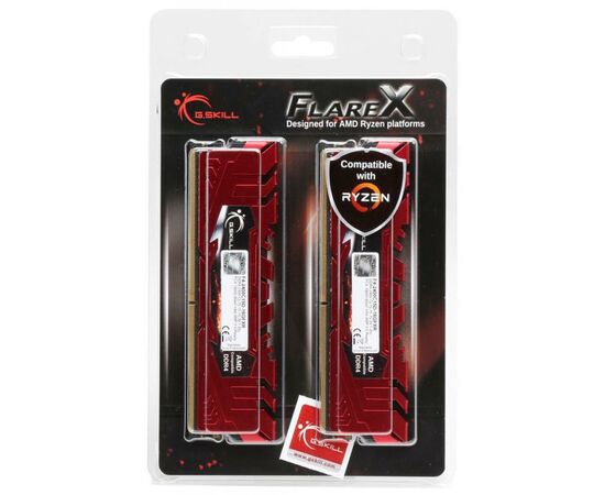 Модуль памяти для компьютера DDR4 16GB (2x8GB) 2400 MHz Flare X Red G.Skill (F4-2400C15D-16GFXR), изображение 3 Модуль памяти для компьютера DDR4 16GB (2x8GB) 2400 MHz Flare X Red G.Skill (F4-2400C15D-16GFXR), изображение 3