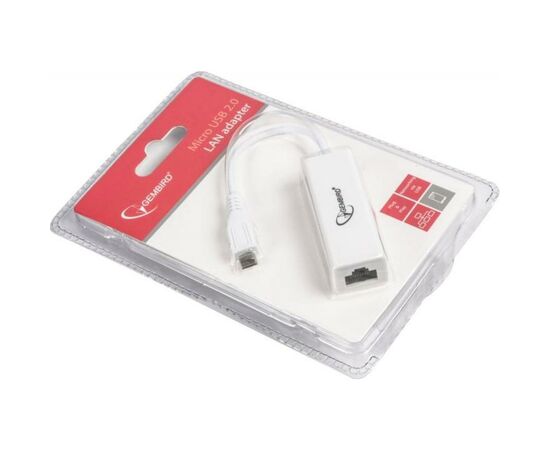 Адаптер Micro USB2.0 to RJ45 Gembird (NIC-mU2-01), изображение 2 Адаптер Micro USB2.0 to RJ45 Gembird (NIC-mU2-01), изображение 2