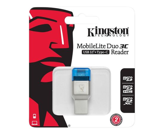 Считыватель флеш-карт Kingston USB 3.1/Type C MobileLite Duo 3C (FCR-ML3C), изображение 2 Считыватель флеш-карт Kingston USB 3.1/Type C MobileLite Duo 3C (FCR-ML3C), изображение 2