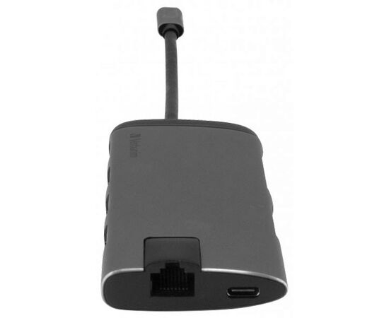 Концентратор Verbatim USB-C to U3.1G1/U3.0/HDMI/SD/mSD/RJ45 (49142), зображення 3 Концентратор Verbatim USB-C to U3.1G1/U3.0/HDMI/SD/mSD/RJ45 (49142), зображення 3