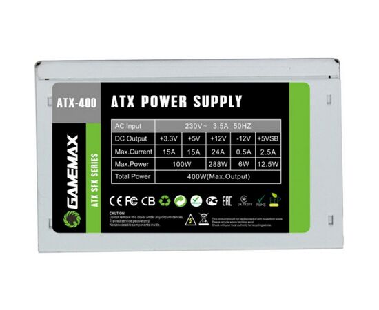 Блок питания Gamemax 400W (ATX-400W SFX), изображение 2 Блок питания Gamemax 400W (ATX-400W SFX), изображение 2