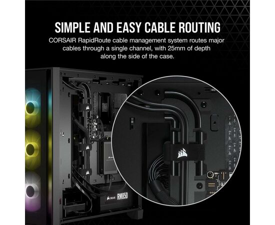 Корпус Corsair iCUE 4000X RGB Tempered Glass Black (CC-9011204-WW), изображение 8