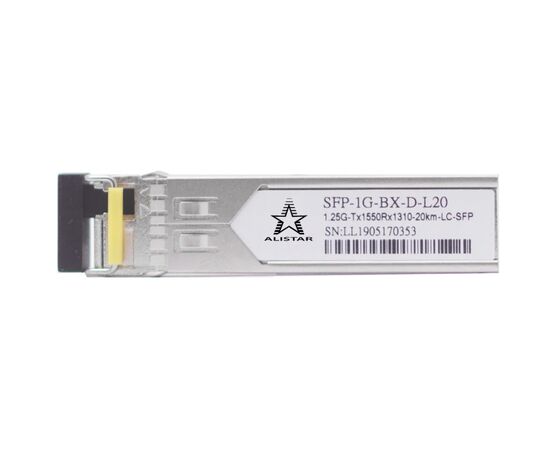 Модуль SFP Alistar Модуль SFP 1000BASE-BX 1SM WDM LC 20KM TX1490/RX1310nm DDM (SFP-1G-BX-D49-L20), изображение 2 Модуль SFP Alistar Модуль SFP 1000BASE-BX 1SM WDM LC 20KM TX1490/RX1310nm DDM (SFP-1G-BX-D49-L20), изображение 2