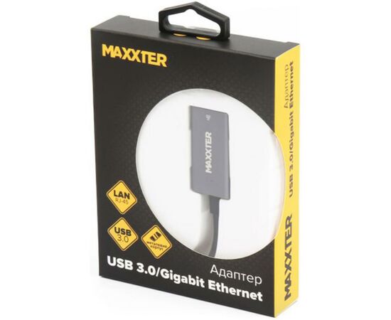 Адаптер USB to Gigabit Ethernet Maxxter (NEA-U3-01), изображение 3 Адаптер USB to Gigabit Ethernet Maxxter (NEA-U3-01), изображение 3