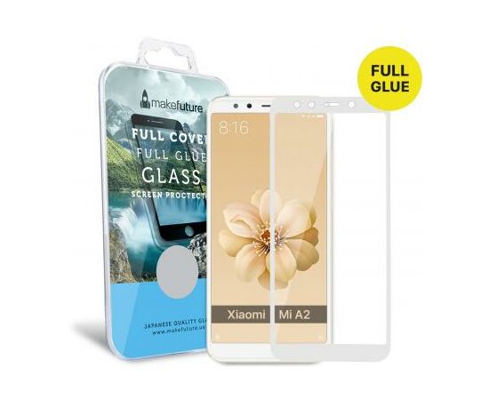 Стекло защитное MakeFuture для Xiaomi MiA2 (Mi6X) White Full Cover Full Glue (MGFCFG-XMA2W), изображение 5 Стекло защитное MakeFuture для Xiaomi MiA2 (Mi6X) White Full Cover Full Glue (MGFCFG-XMA2W), изображение 5