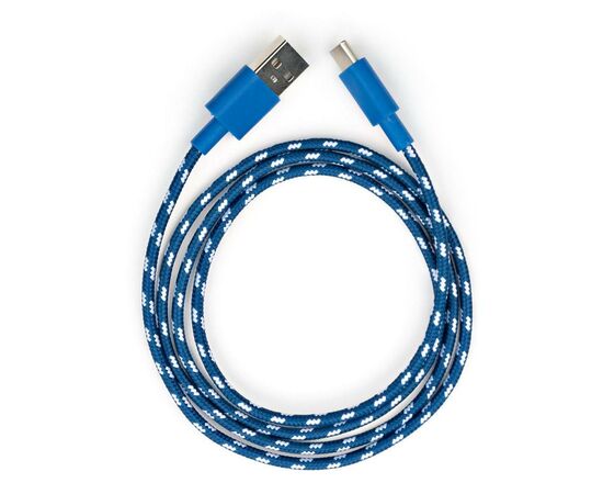Дата кабель USB 2.0 AM to Type-C 2color nylon 1m blue Vinga (VCPDCTCNB31B), зображення 3 Дата кабель USB 2.0 AM to Type-C 2color nylon 1m blue Vinga (VCPDCTCNB31B), зображення 3