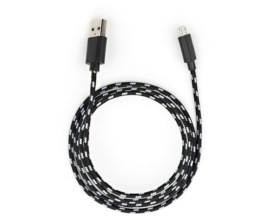 Дата кабель USB 2.0 AM to Micro 5P 2color nylon 1m black Vinga (VCPDCMBN31BK), изображение 5 Дата кабель USB 2.0 AM to Micro 5P 2color nylon 1m black Vinga (VCPDCMBN31BK), изображение 5