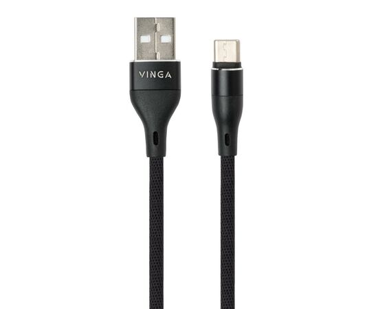 Дата кабель USB 2.0 AM to Type-C 1.0m cylindric nylon back Vinga (VCPDCTCCANB1BK), изображение 2 Дата кабель USB 2.0 AM to Type-C 1.0m cylindric nylon back Vinga (VCPDCTCCANB1BK), изображение 2