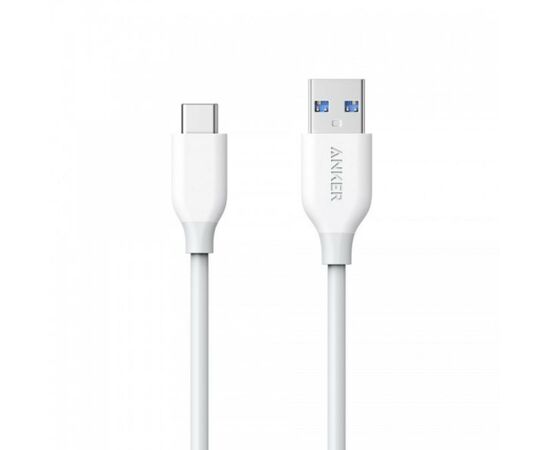 Дата кабель USB 3.0 AM to Type-C 0.9m Powerline V3 White Anker (A8163H21/A8163G21), изображение 2 Дата кабель USB 3.0 AM to Type-C 0.9m Powerline V3 White Anker (A8163H21/A8163G21), изображение 2