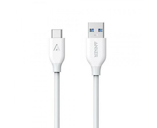 Дата кабель USB 3.0 AM to Type-C 0.9m Powerline V3 White Anker (A8163H21/A8163G21)