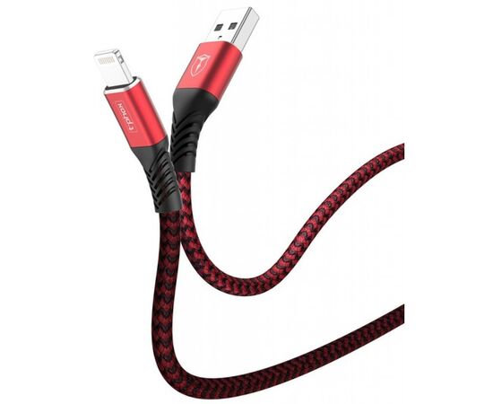 Дата кабель USB 2.0 AM to Lightning 1.0m Jagger T-L814 Red T-Phox (T-L814 red), изображение 2 Дата кабель USB 2.0 AM to Lightning 1.0m Jagger T-L814 Red T-Phox (T-L814 red), изображение 2