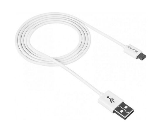 Дата кабель USB 2.0 AM to Micro 5P 1.0m White Canyon (CNE-USBM1W)