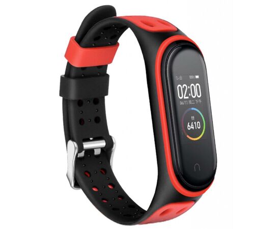 Ремінець до фітнес браслета BeCover Colour Style для Xiaomi Mi Smart Band 5 Black-Red (705157)
