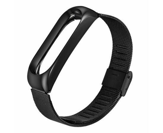 Ремешок для фитнес браслета BeCover Metal для Xiaomi Mi Band 3/4 Black (704651)