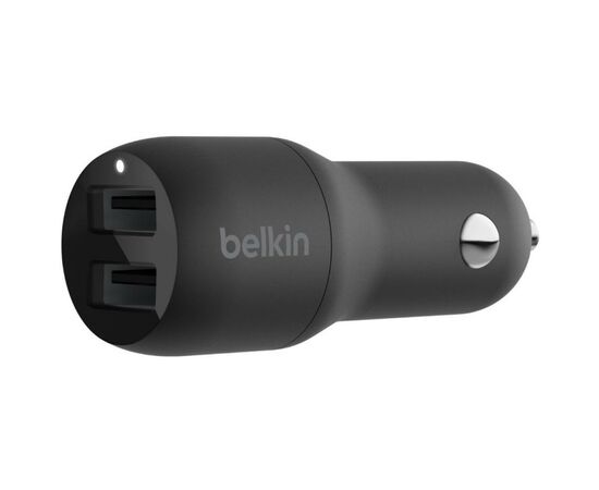 Зарядное устройство Belkin Car Charger 24W Dual USB-A black (CCB001BTBK)
