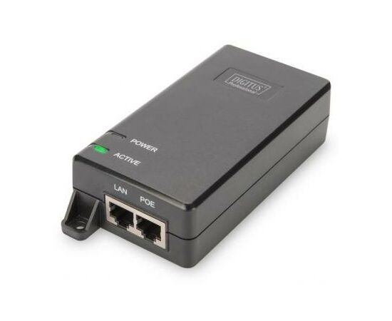 Адаптер PoE Digitus PoE+ 802.3at, 10/100/1000 Mbps, Output max. 48V, 30W (DN-95103-2)