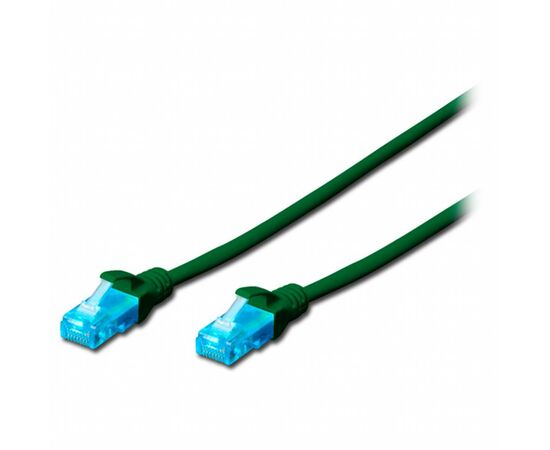 Патч-корд 1м, UTP, cat.5e, AWG 26/7, CCA, PVC, green Digitus (DK-1512-010/G)