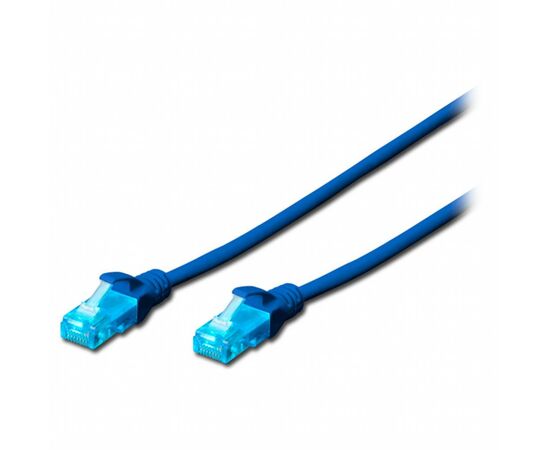Патч-корд 1м, UTP, cat.5e, AWG 26/7, CCA, PVC, blue Digitus (DK-1512-010/B)