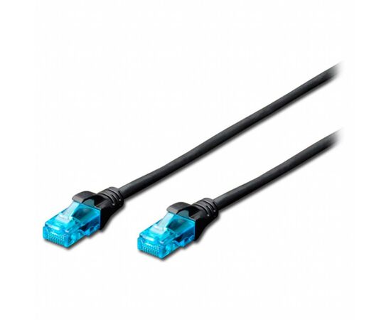 Патч-корд 5м, UTP, cat.5e, AWG 26/7, CCA, PVC, black Digitus (DK-1512-050/BL)