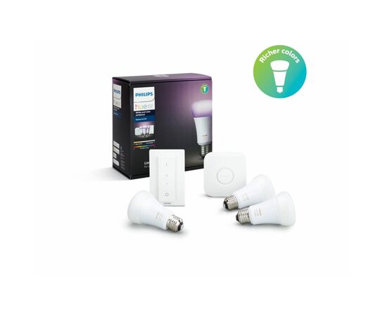 Умная лампочка Philips Стартовий комплект Hue Color, E27 3шт (929002216825)