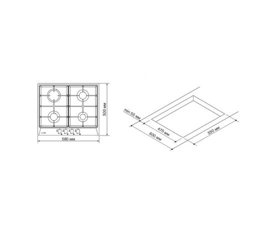 Варочная поверхность Pyramida PFX 644 S INOX, изображение 2 Варочная поверхность Pyramida PFX 644 S INOX, изображение 2