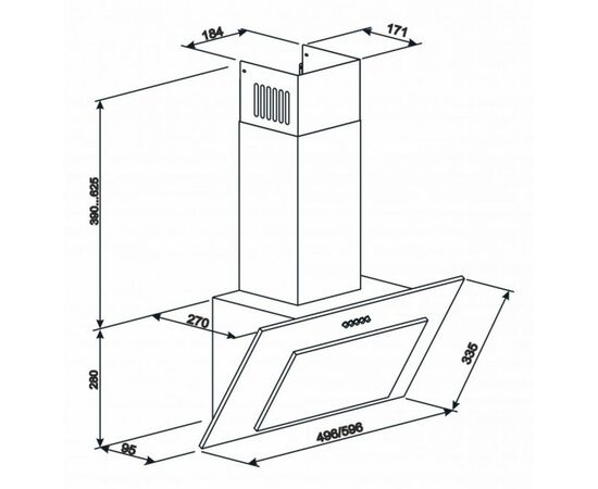 Витяжка кухонна Eleyus VERTICAL 700 60 WH (VERTICAL70060WH), зображення 8 Витяжка кухонна Eleyus VERTICAL 700 60 WH (VERTICAL70060WH), зображення 8