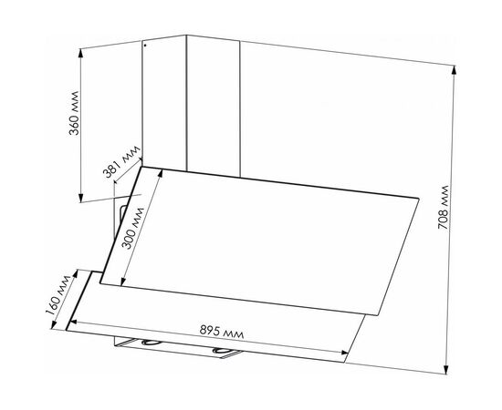 Вытяжка кухонная Eleyus LUNA 1200 LED 90 BL, изображение 8 Вытяжка кухонная Eleyus LUNA 1200 LED 90 BL, изображение 8