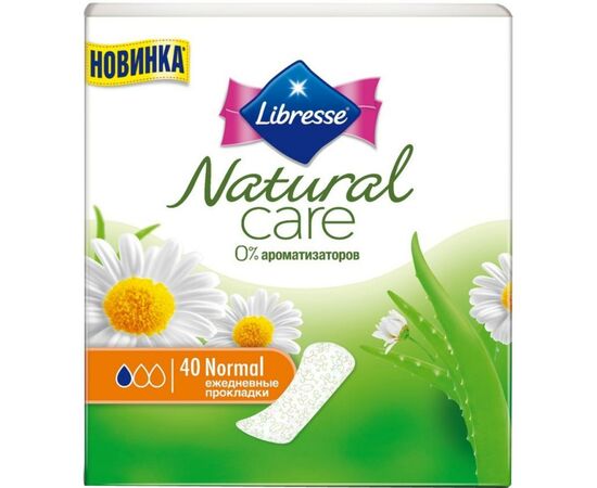 Ежедневные прокладки Libresse Natural Care Pantyliners Normal 40 шт (7322540523263)