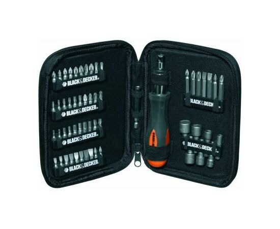 Набор инструментов Black&Decker A7104-XJ 56 предм. (A7104), изображение 2 Набор инструментов Black&Decker A7104-XJ 56 предм. (A7104), изображение 2